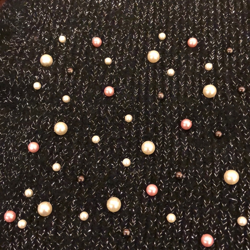 Karl Lagerfeld NWT black scarf with beads